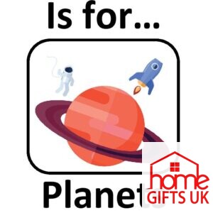 p is for planets greeting card