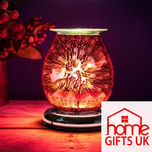 Red Touch Sensitive Round Aroma Lamp - Santa Sleigh